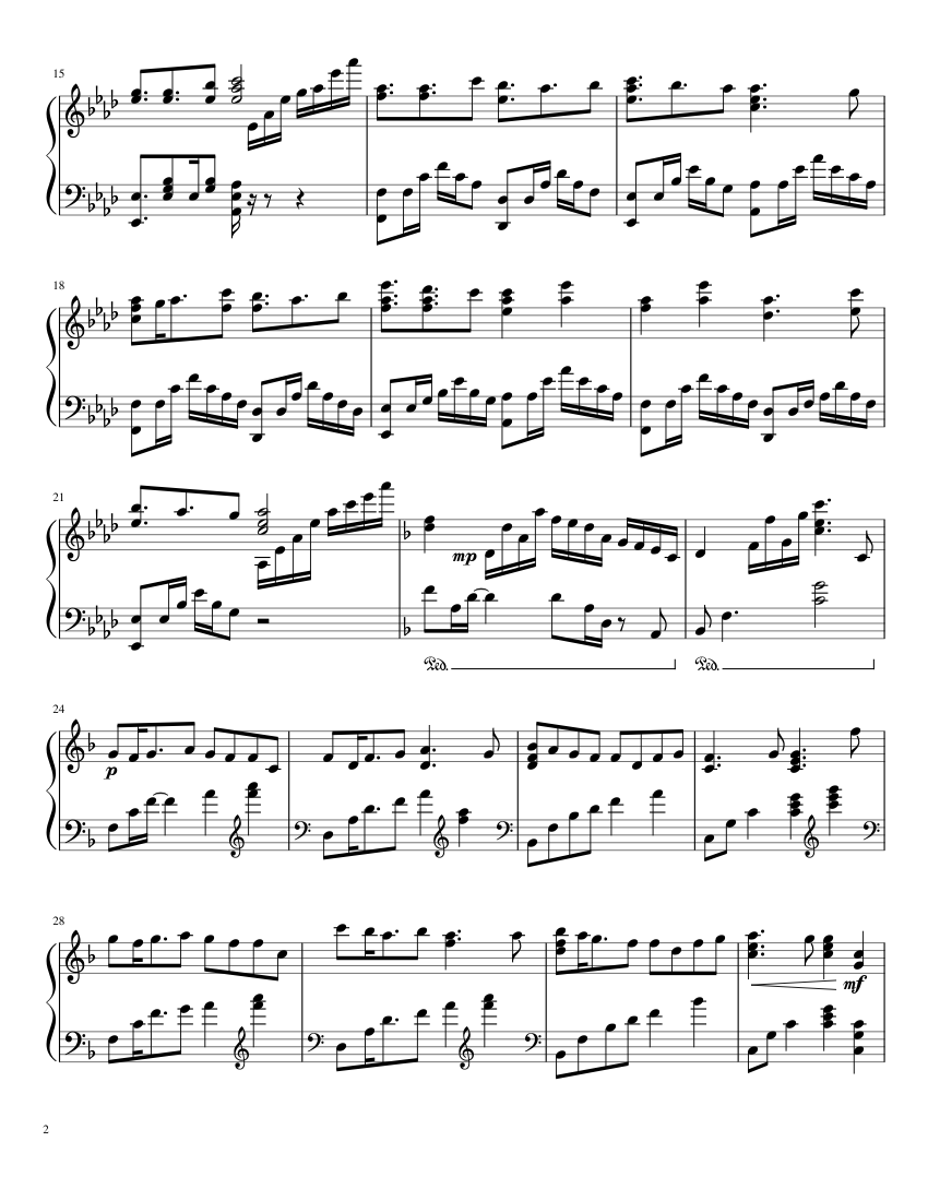 Endless Tears: Love is a Beautiful Pain [complete] - piano sheet music page 2