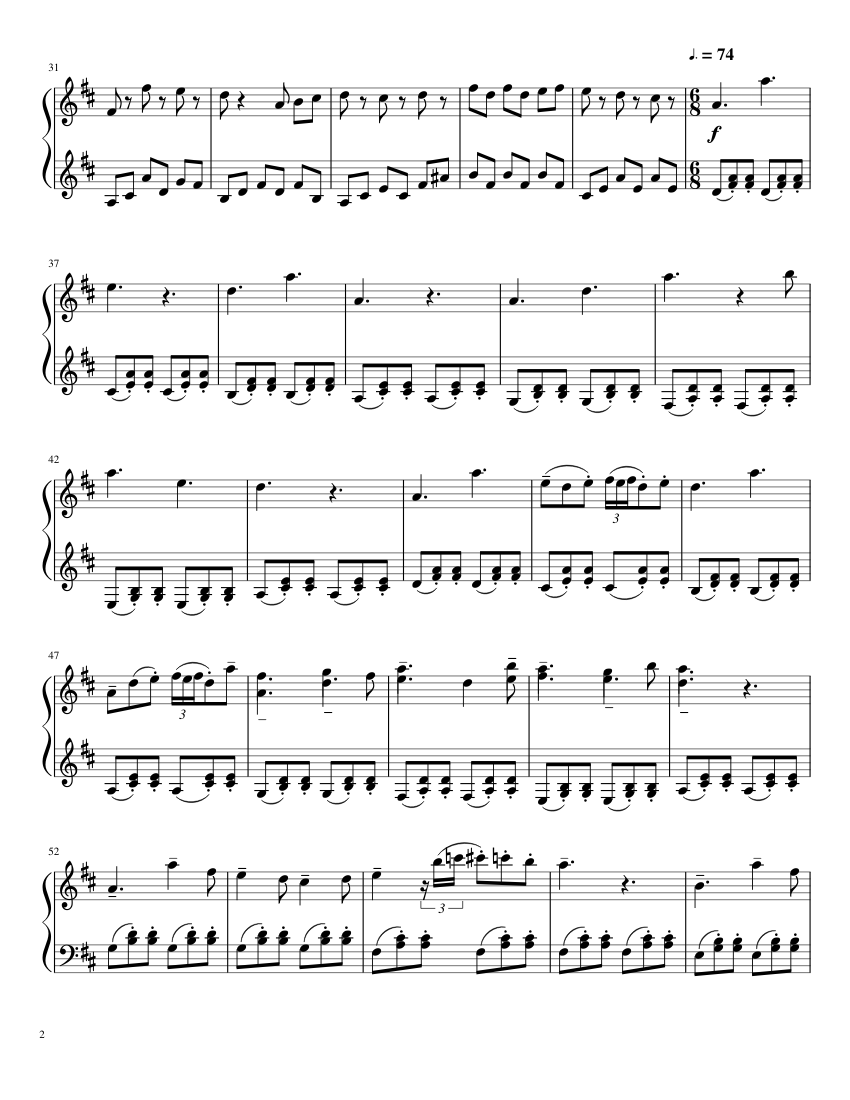 Fallen Down (Reprise) - piano sheet music page 2