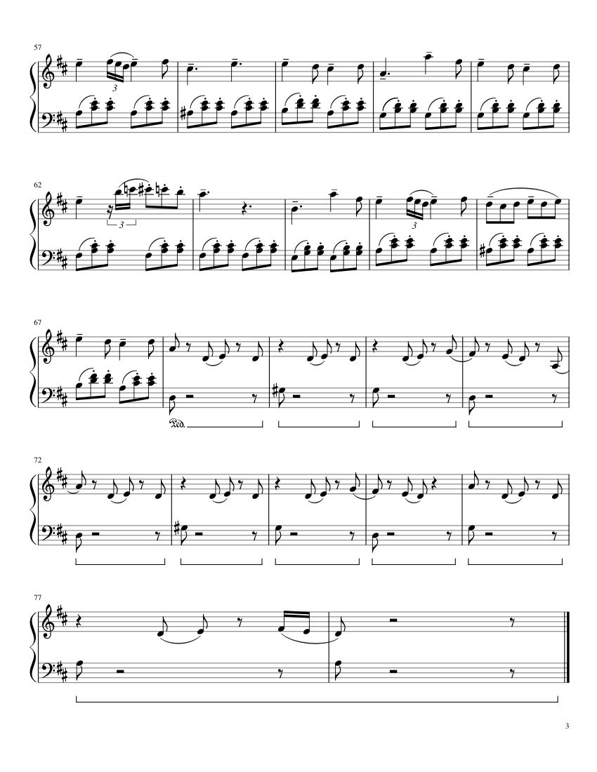 Fallen Down (Reprise) - piano sheet music page 3