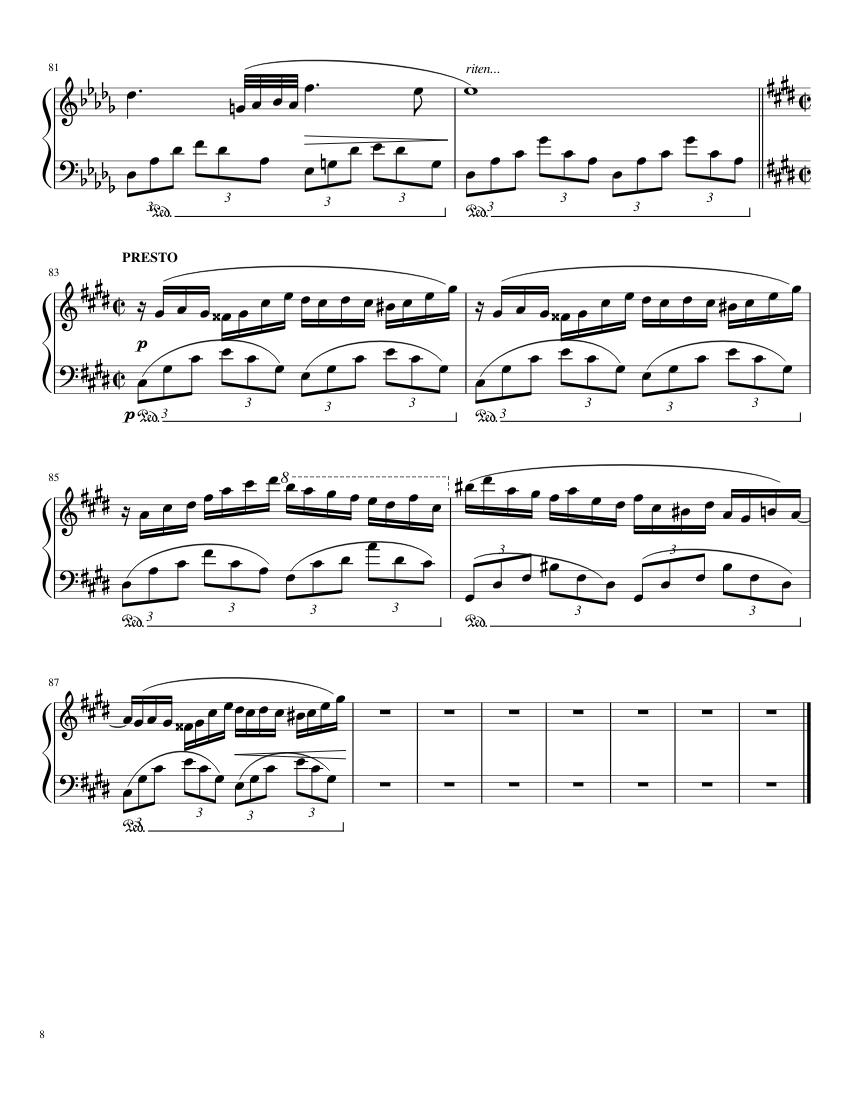 Fantaisie Impromptu - piano sheet music page 8
