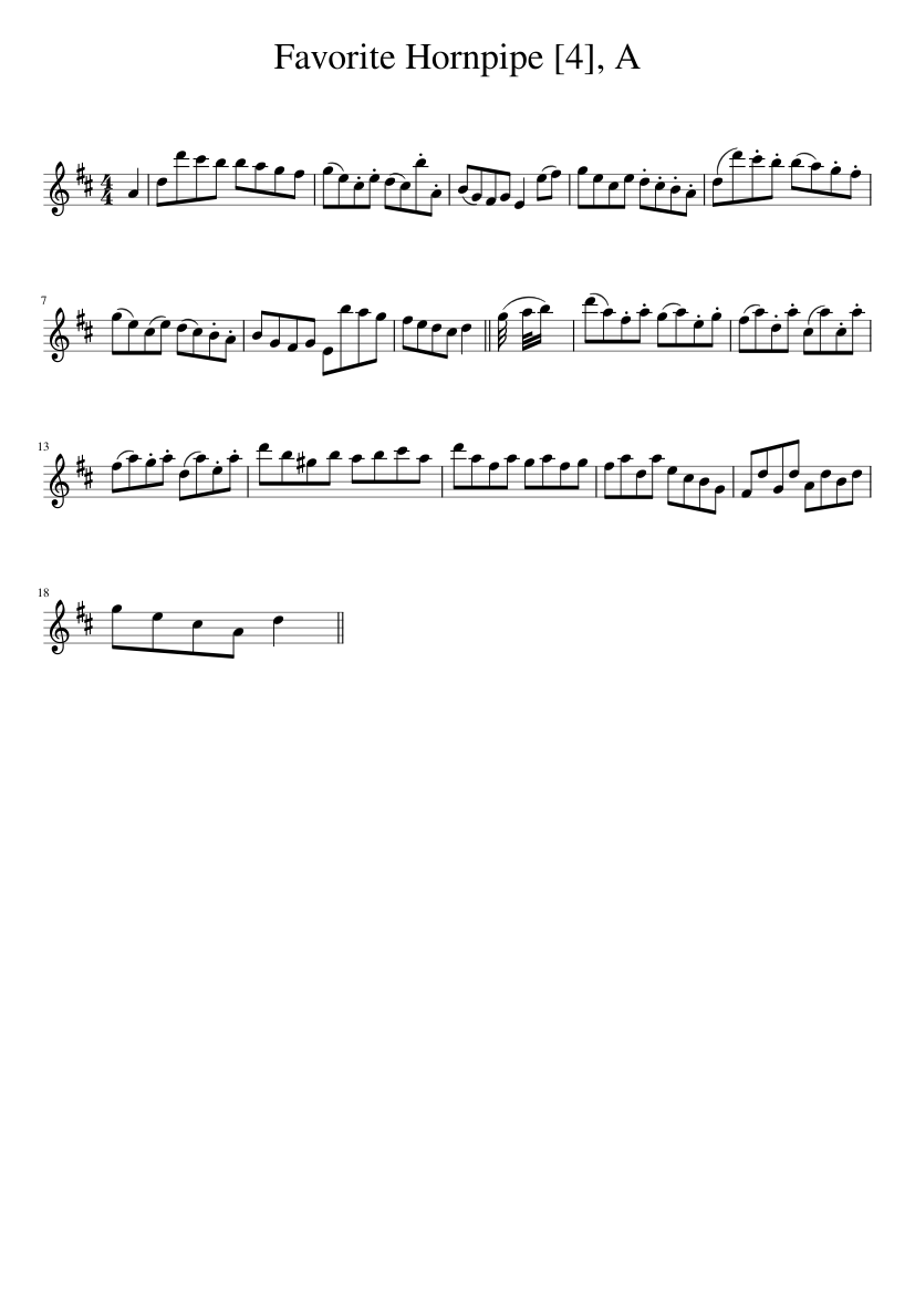 Favorite Hornpipe [4], A - piano sheet music page 1