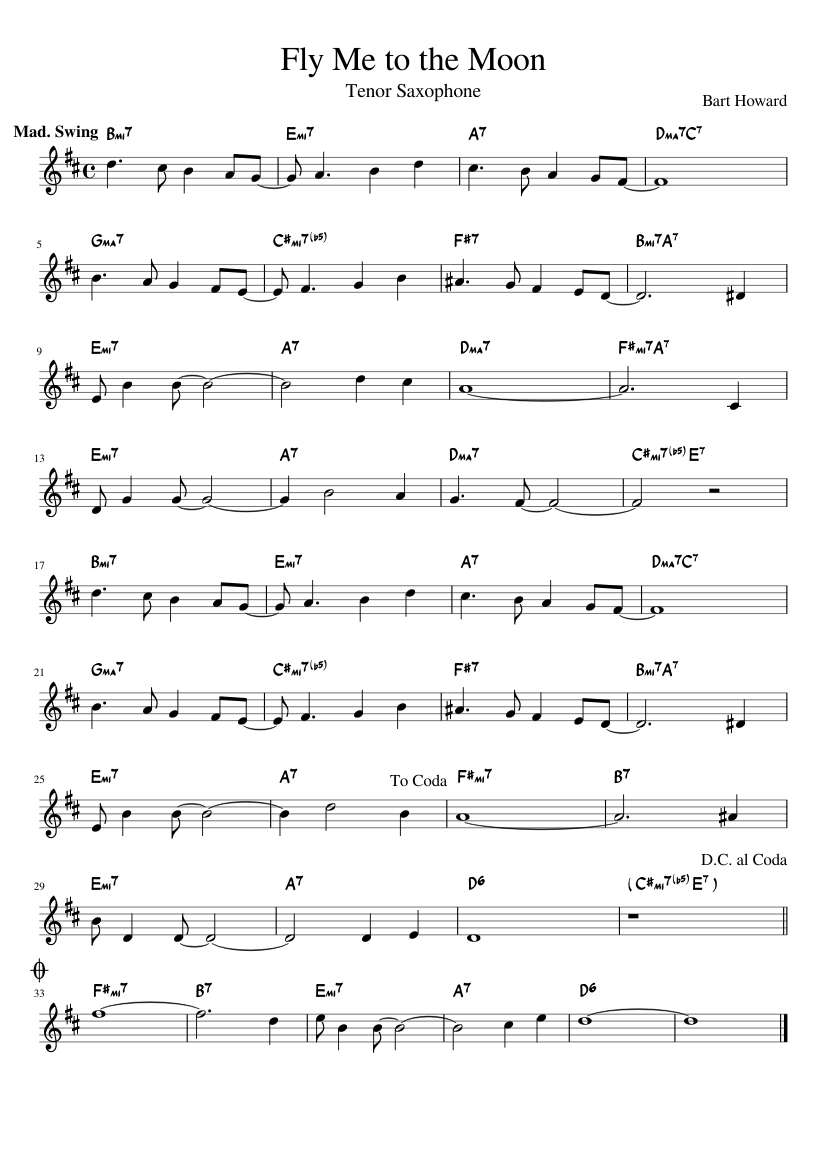 Fly Me to the Moon - piano sheet music page 1