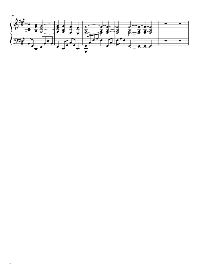 Gladiator Theme - Honor him - piano sheet music page 2