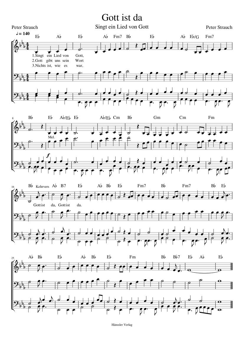 Gott ist da - piano sheet music page 1