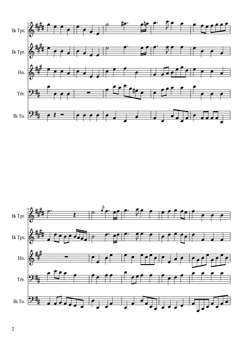 H. Purcell: Trumpet Voluntary - piano sheet music page 2