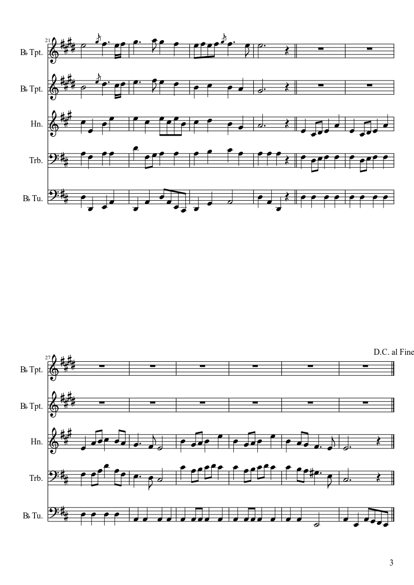 H. Purcell: Trumpet Voluntary - piano sheet music page 3