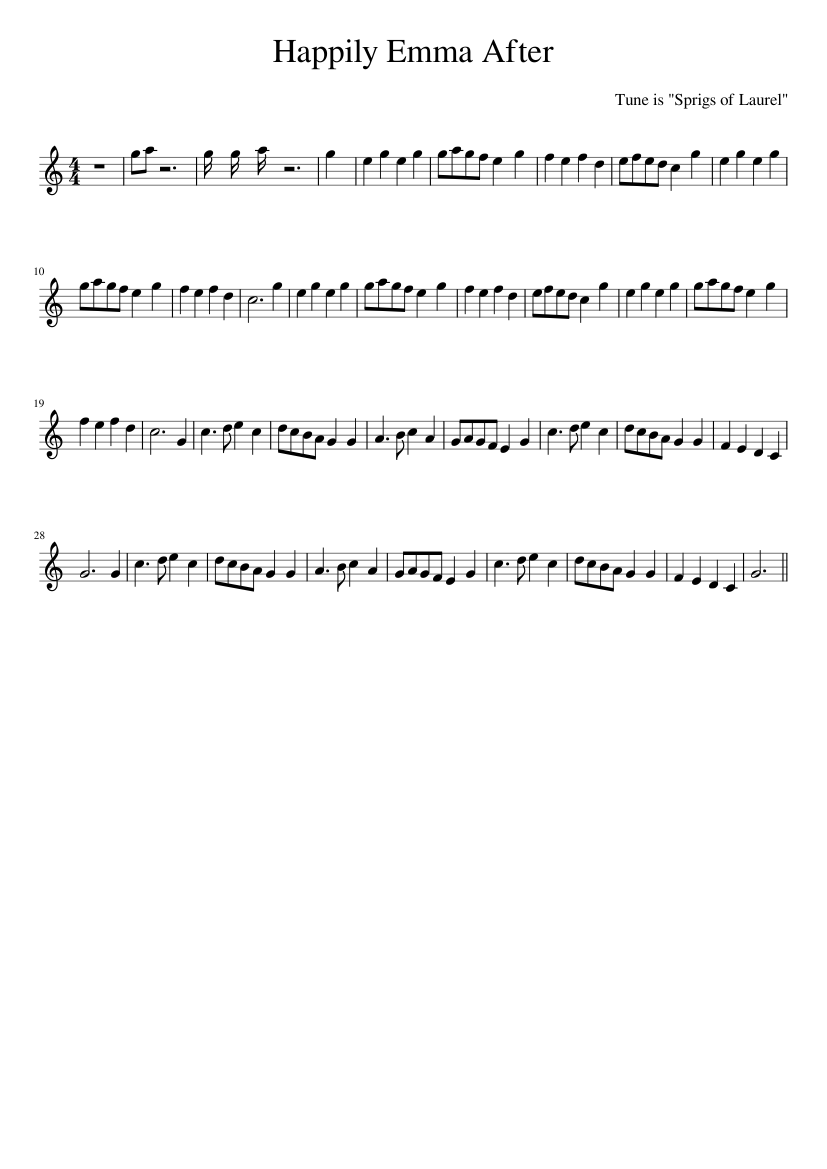 Happily Emma After - piano sheet music page 1