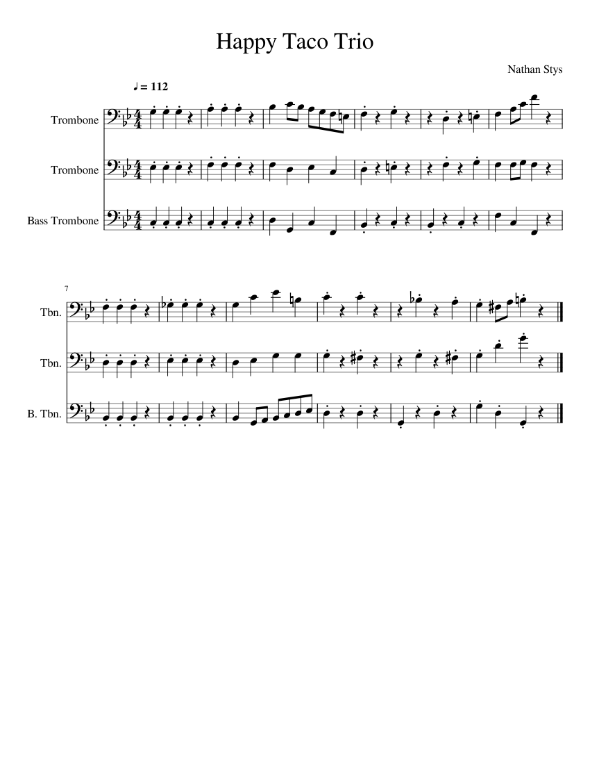 Happy Taco Trio - piano sheet music page 1