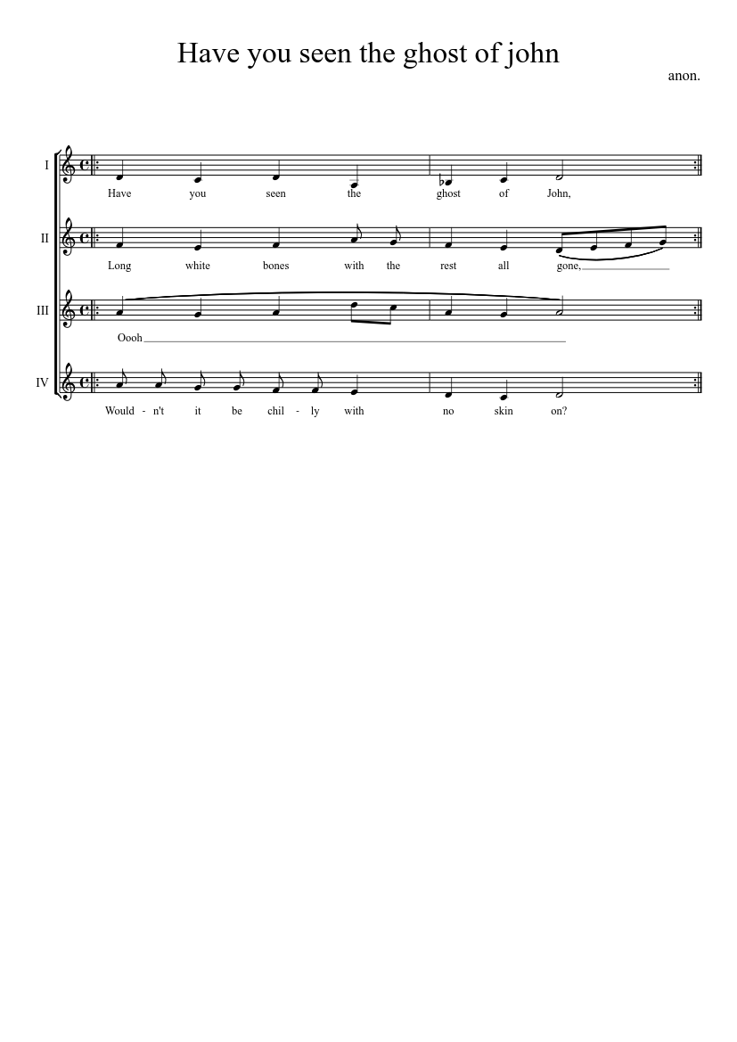 Have you seen the ghost of john - piano sheet music page 1