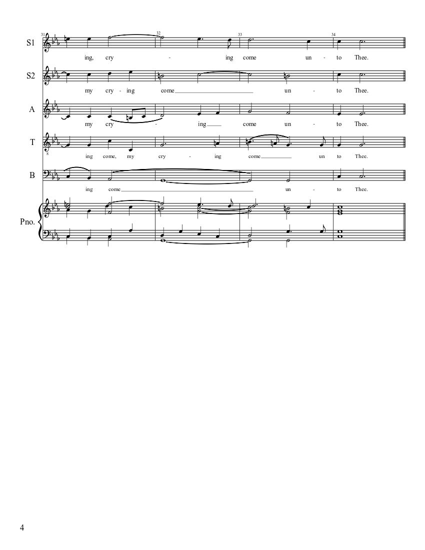 Hear My Prayer, O Lord - piano sheet music page 4