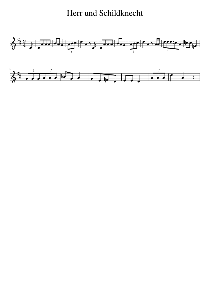 Herr und Schildknecht - piano sheet music page 1