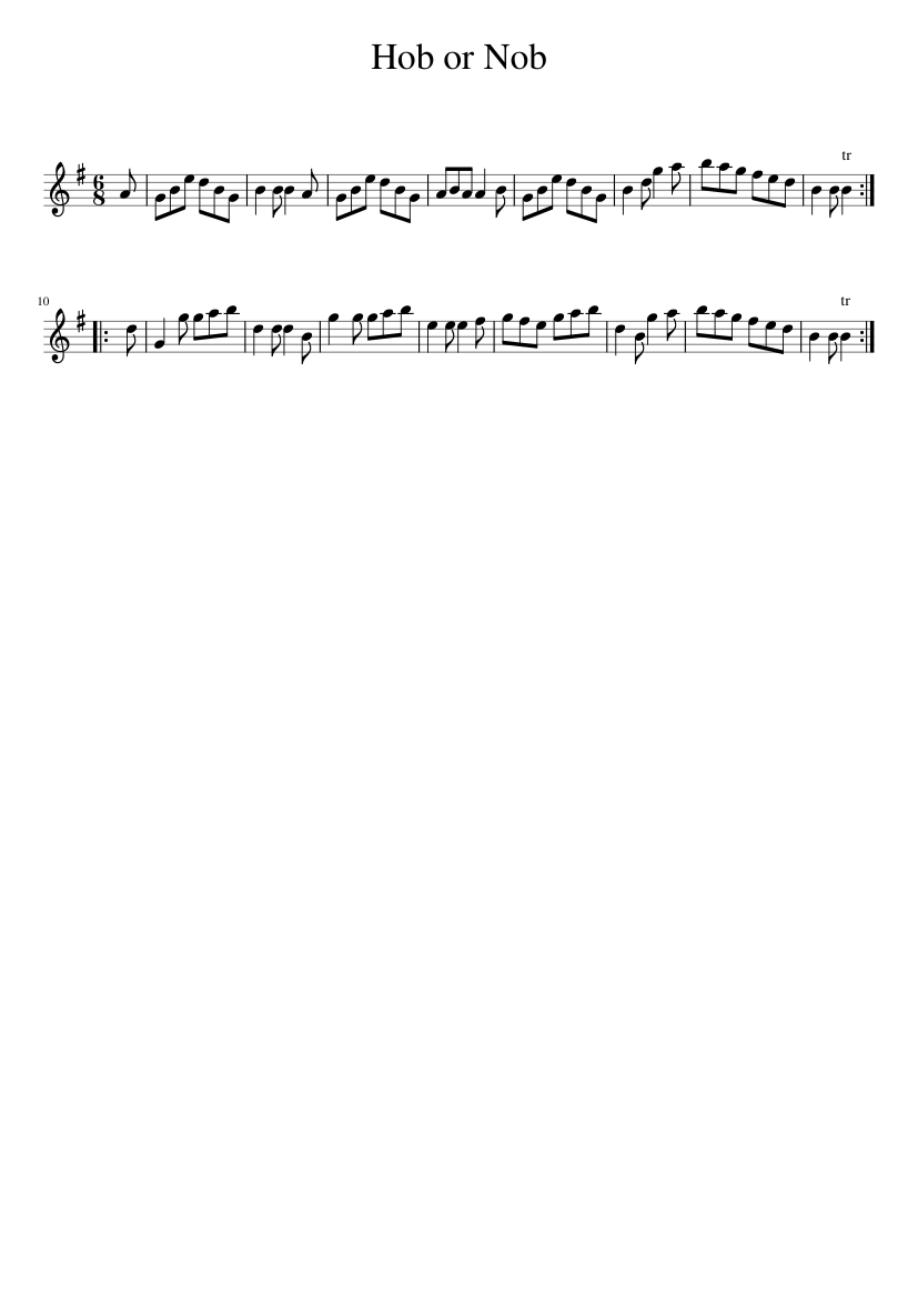 Hob or Nob - piano sheet music page 1