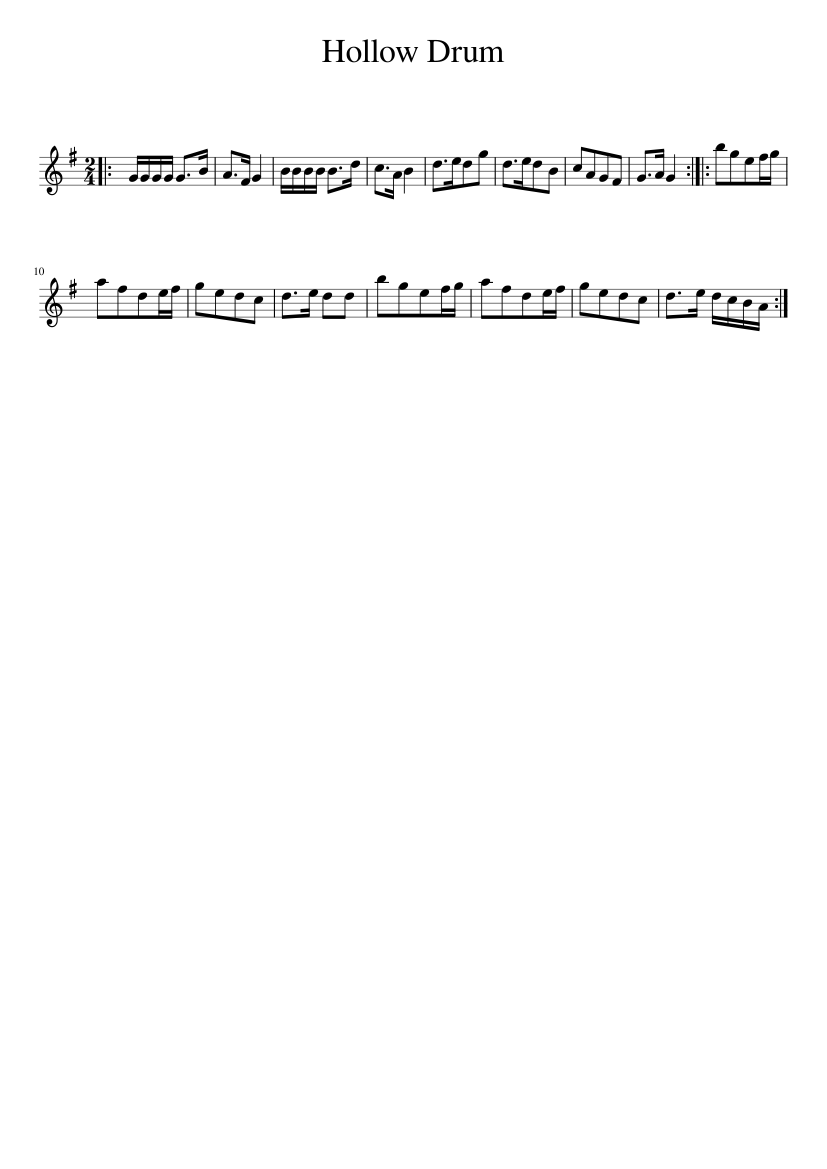 Hollow Drum - piano sheet music page 1