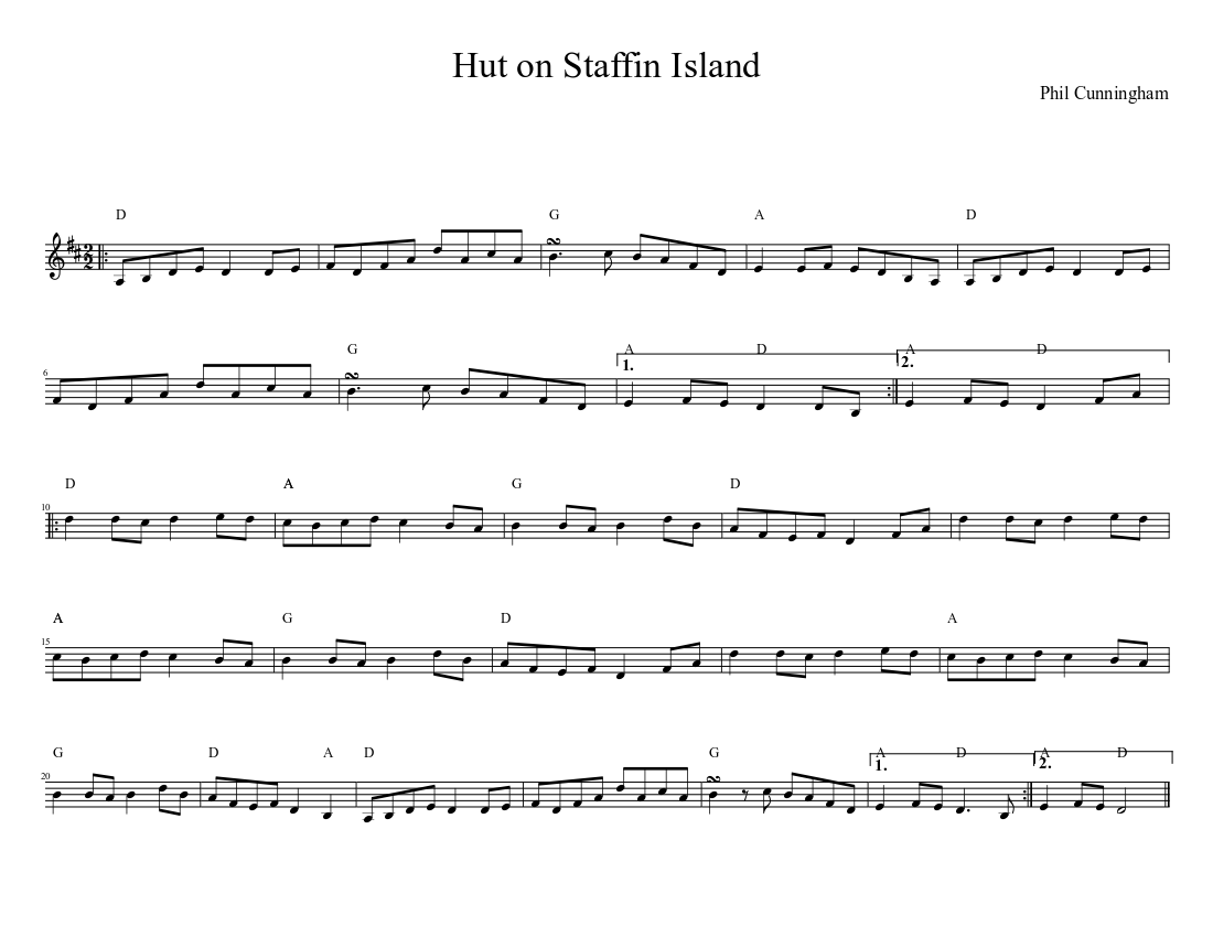 Hut on Staffin Island - piano sheet music page 1