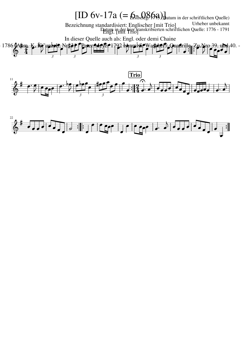 [ID 6v-17a (= 6- 086a)] - piano sheet music page 1