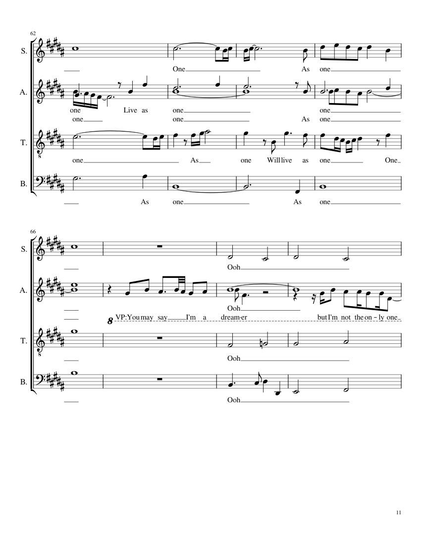 Imagine by Pentatonix - piano sheet music page 11