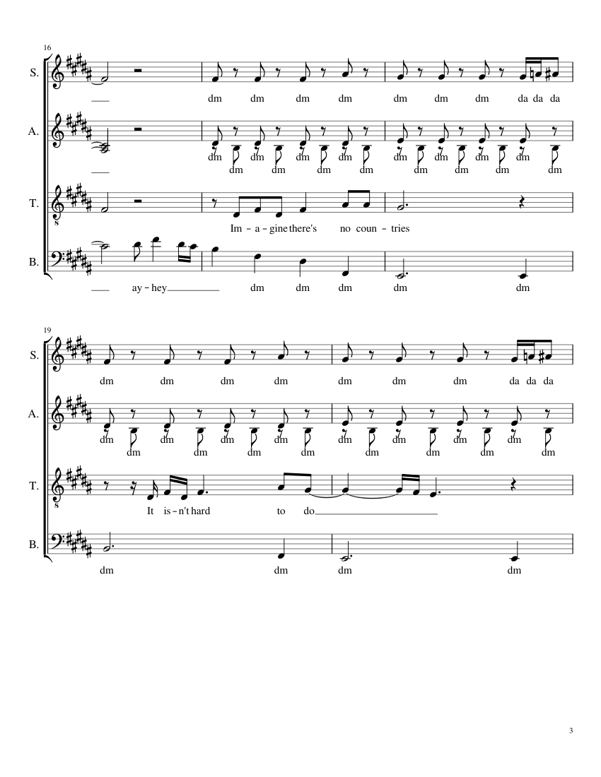 Imagine by Pentatonix - piano sheet music page 3