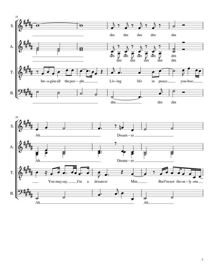 Imagine by Pentatonix - piano sheet music page 5