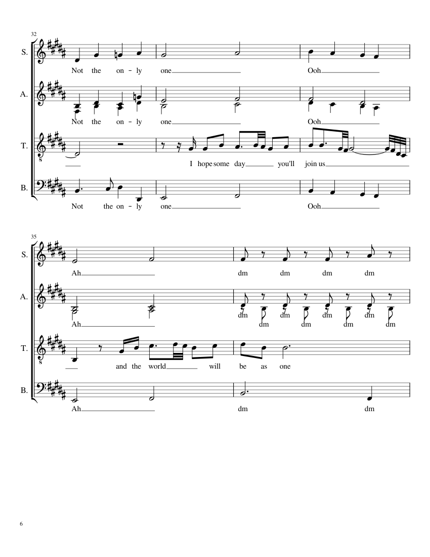 Imagine by Pentatonix - piano sheet music page 6