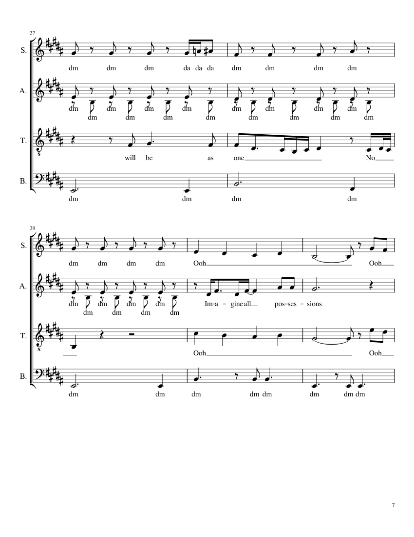 Imagine by Pentatonix - piano sheet music page 7