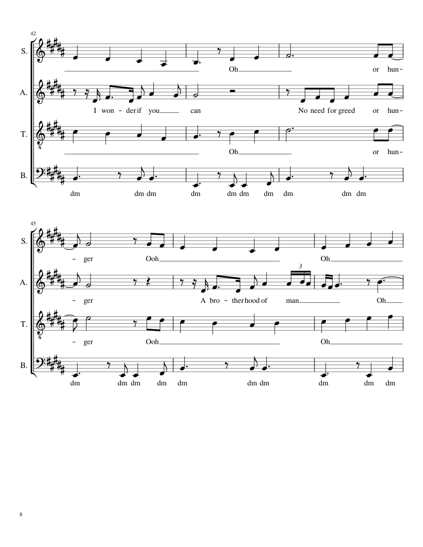 Imagine by Pentatonix - piano sheet music page 8