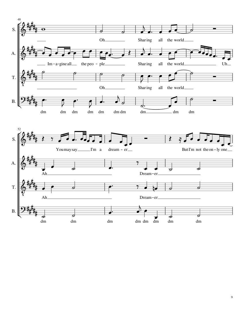 Imagine by Pentatonix - piano sheet music page 9