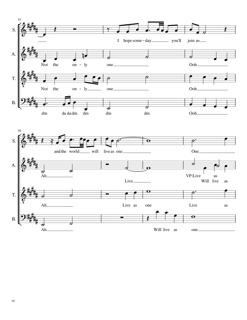 Imagine by Pentatonix - piano sheet music page 10