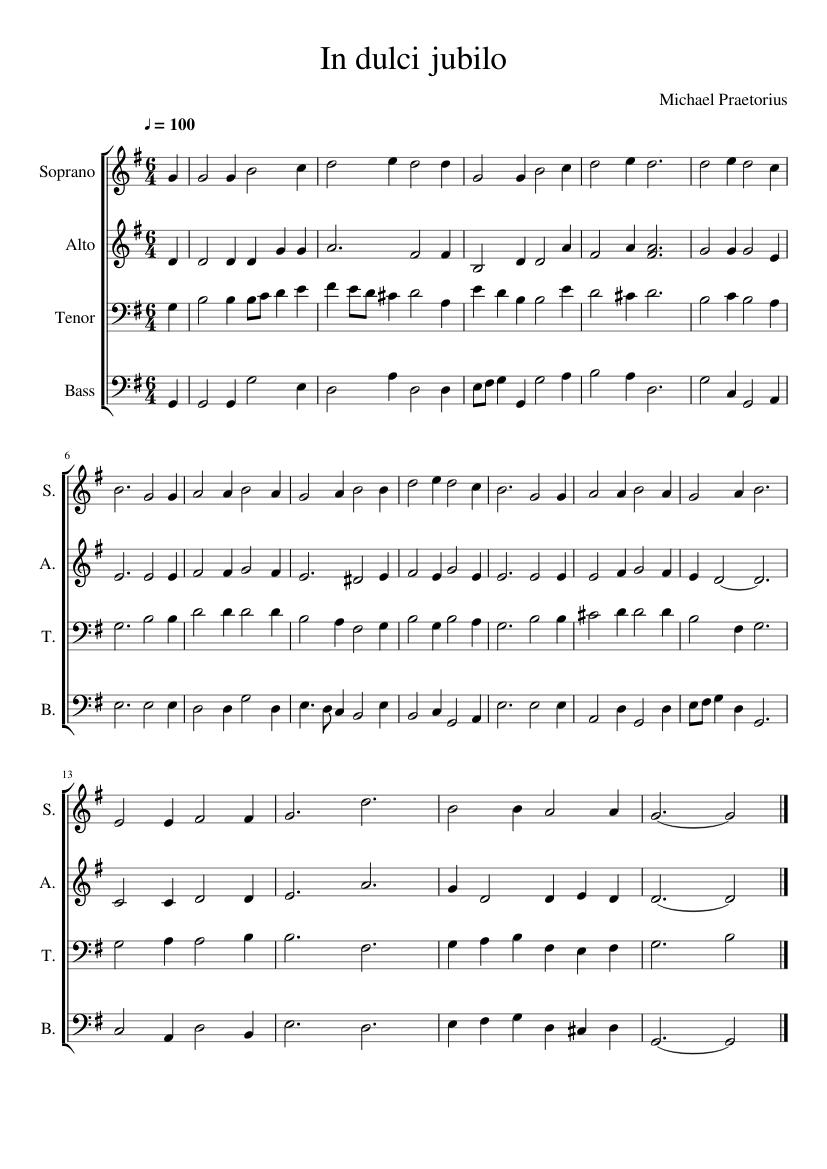In dulci jubilo - piano sheet music page 1