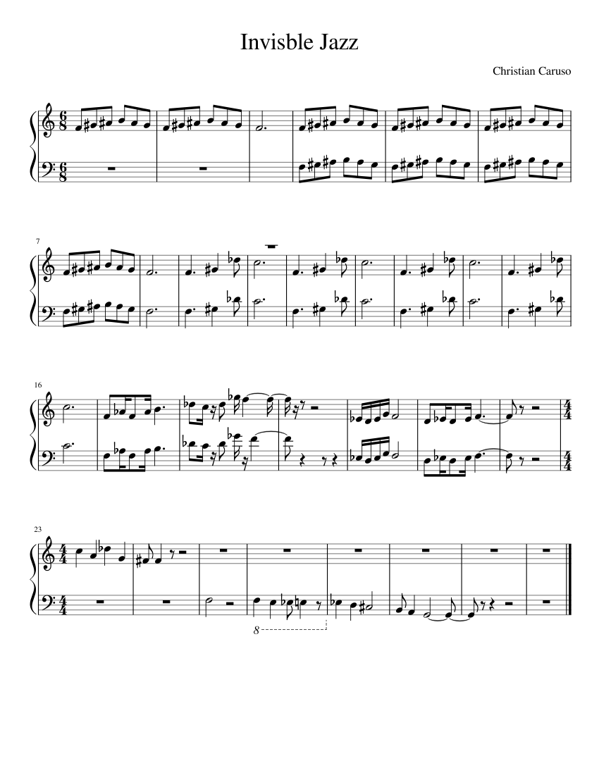 invisible Jazz - piano sheet music page 1