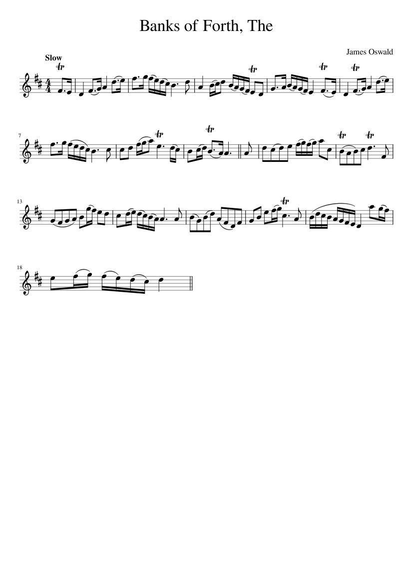 James Oswald - The Banks of Forth - piano sheet music page 1