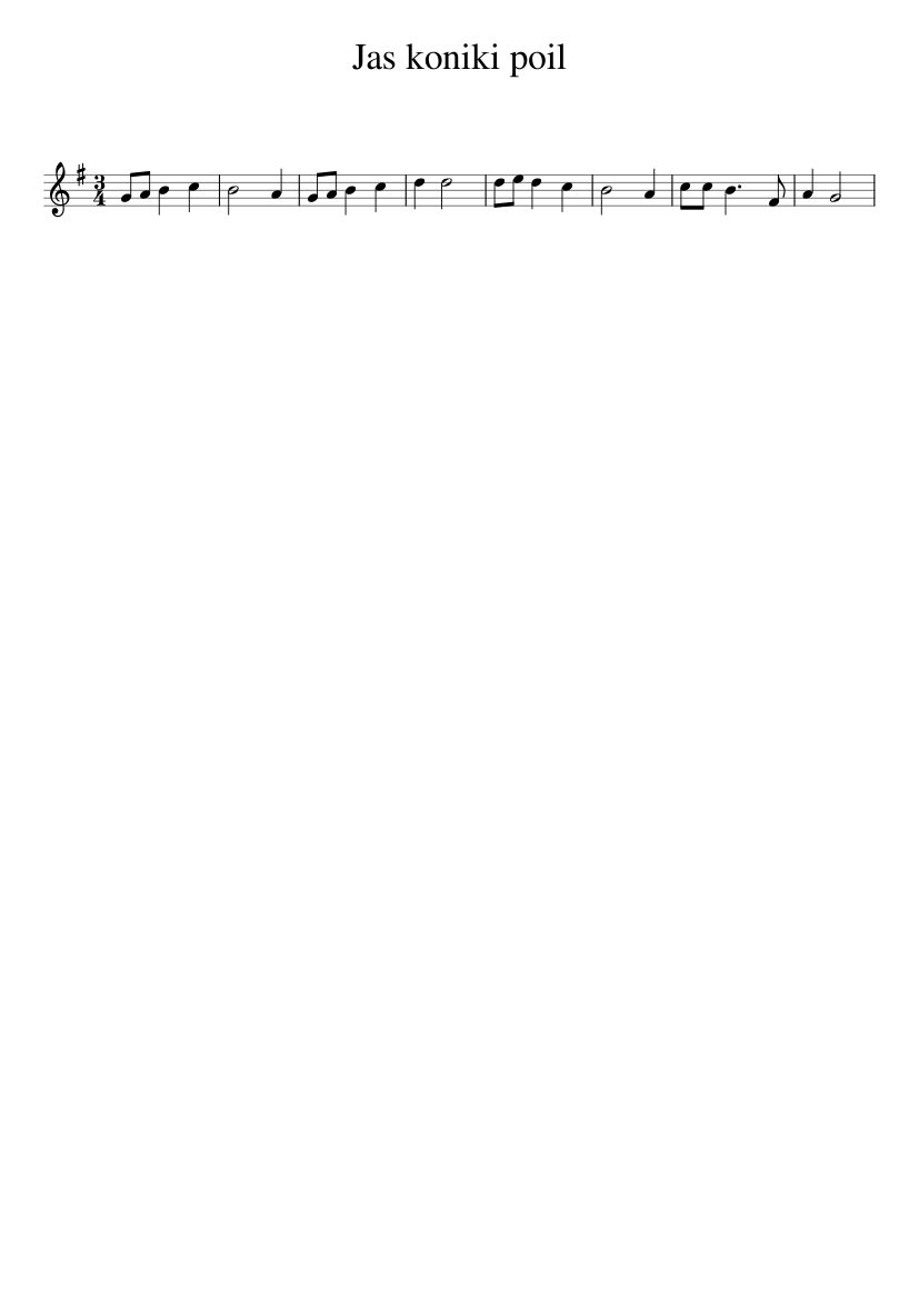 Jas koniki poil - piano sheet music page 1