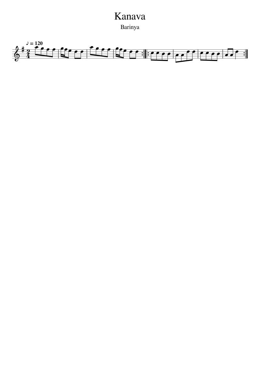 Kanava - piano sheet music page 1