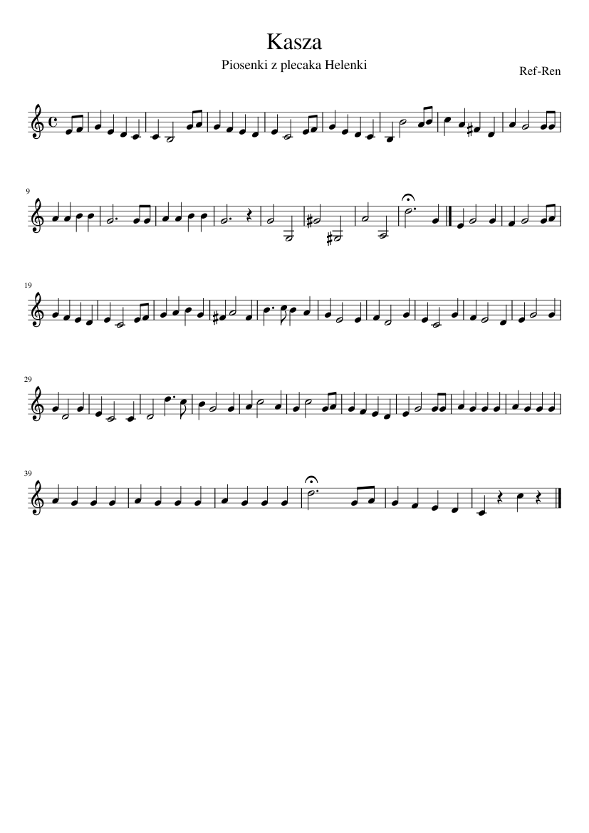 Kasza - piano sheet music page 1