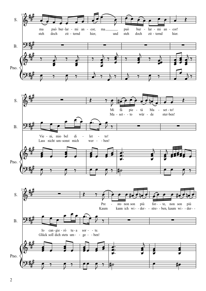 Là ci darem la mano (Mozart, Don Giovanni) - piano sheet music page 2