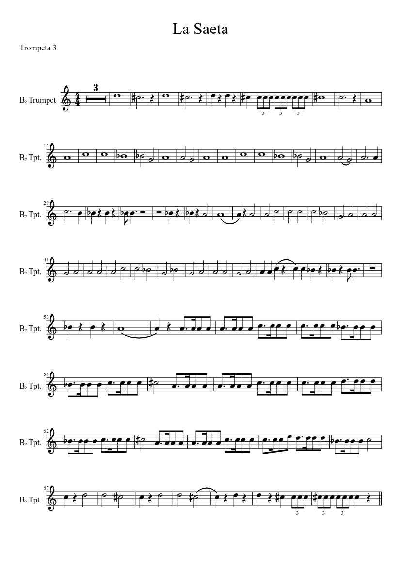 La Saeta tromepta 3 - piano sheet music page 1