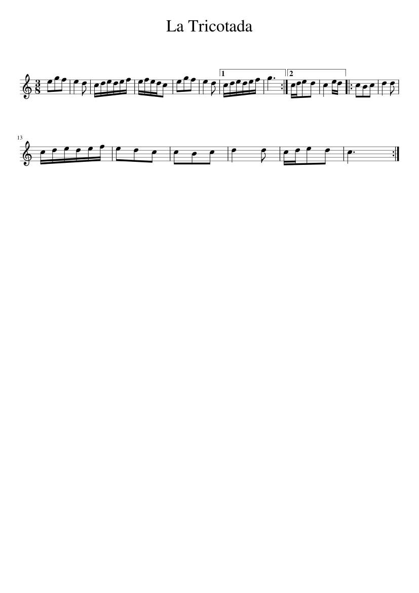 La Tricotada - piano sheet music page 1