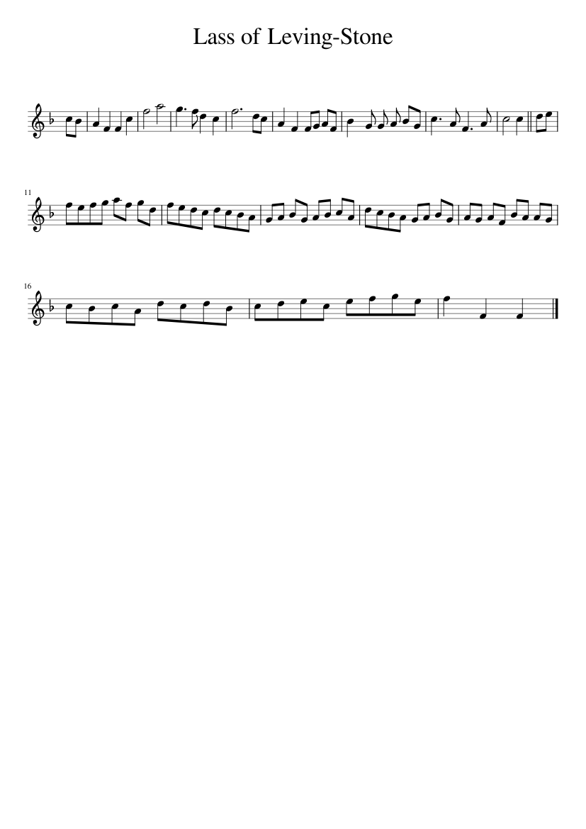 Lass of Leving-Stone - piano sheet music page 1