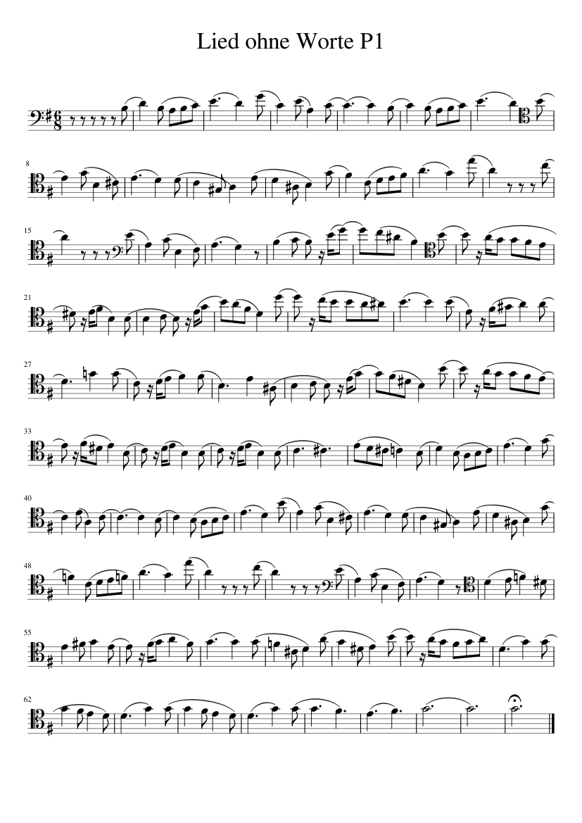 Lied ohne Worte P1 - piano sheet music page 1