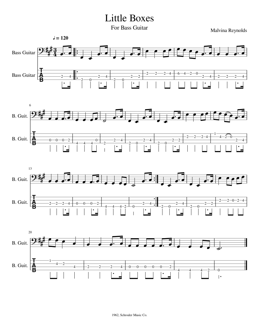 Little Boxes - piano sheet music page 1