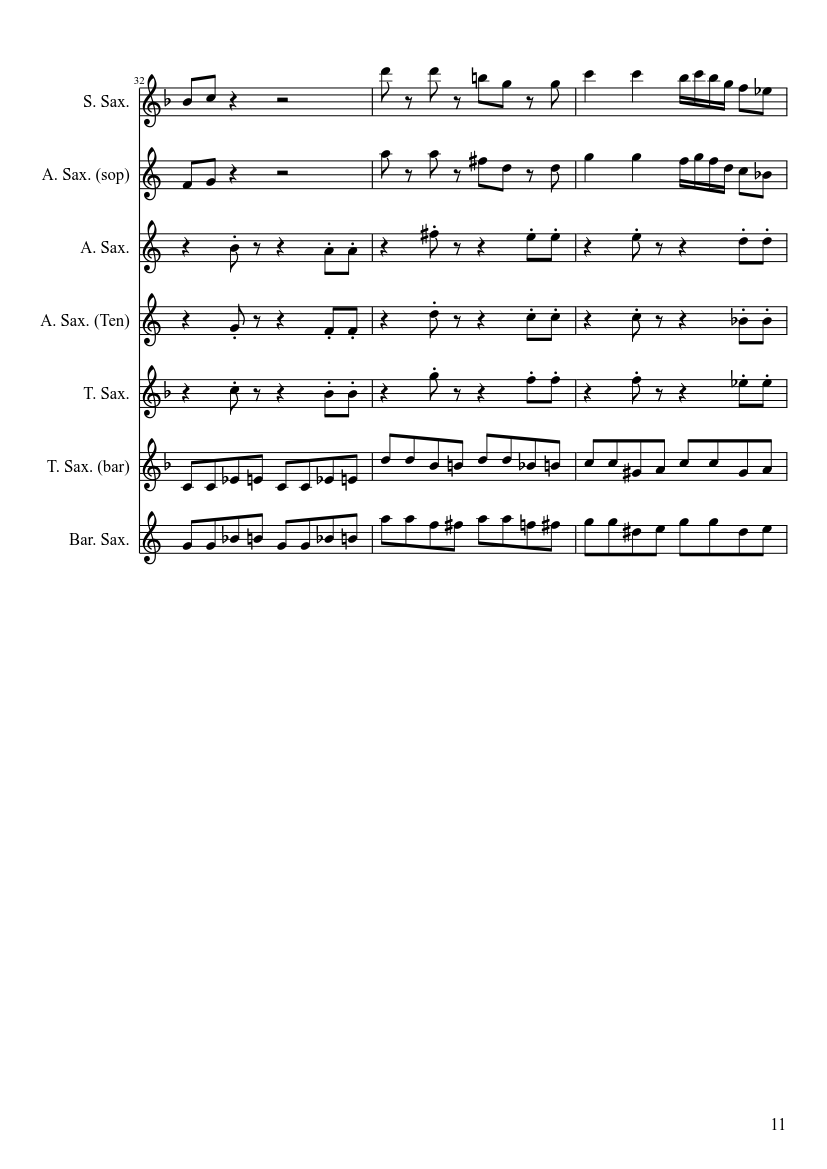 Mancini Baby Elephant Walk saxophone Quartet - piano sheet music page 11