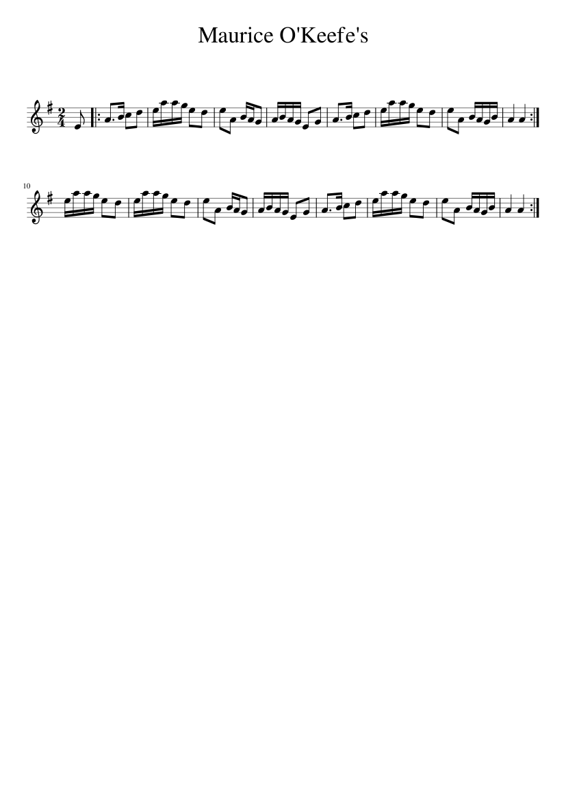 Maurice O'Keefe's - piano sheet music page 1