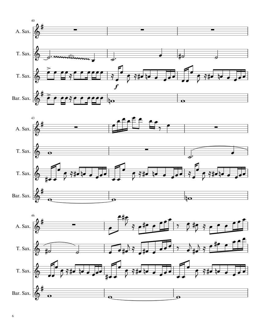 Megalovania Sax Quartet (ATTB) - piano sheet music page 6