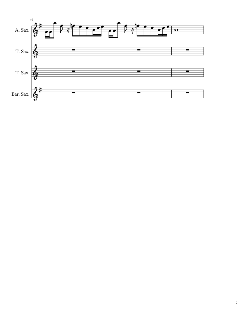 Megalovania Sax Quartet (ATTB) - piano sheet music page 7