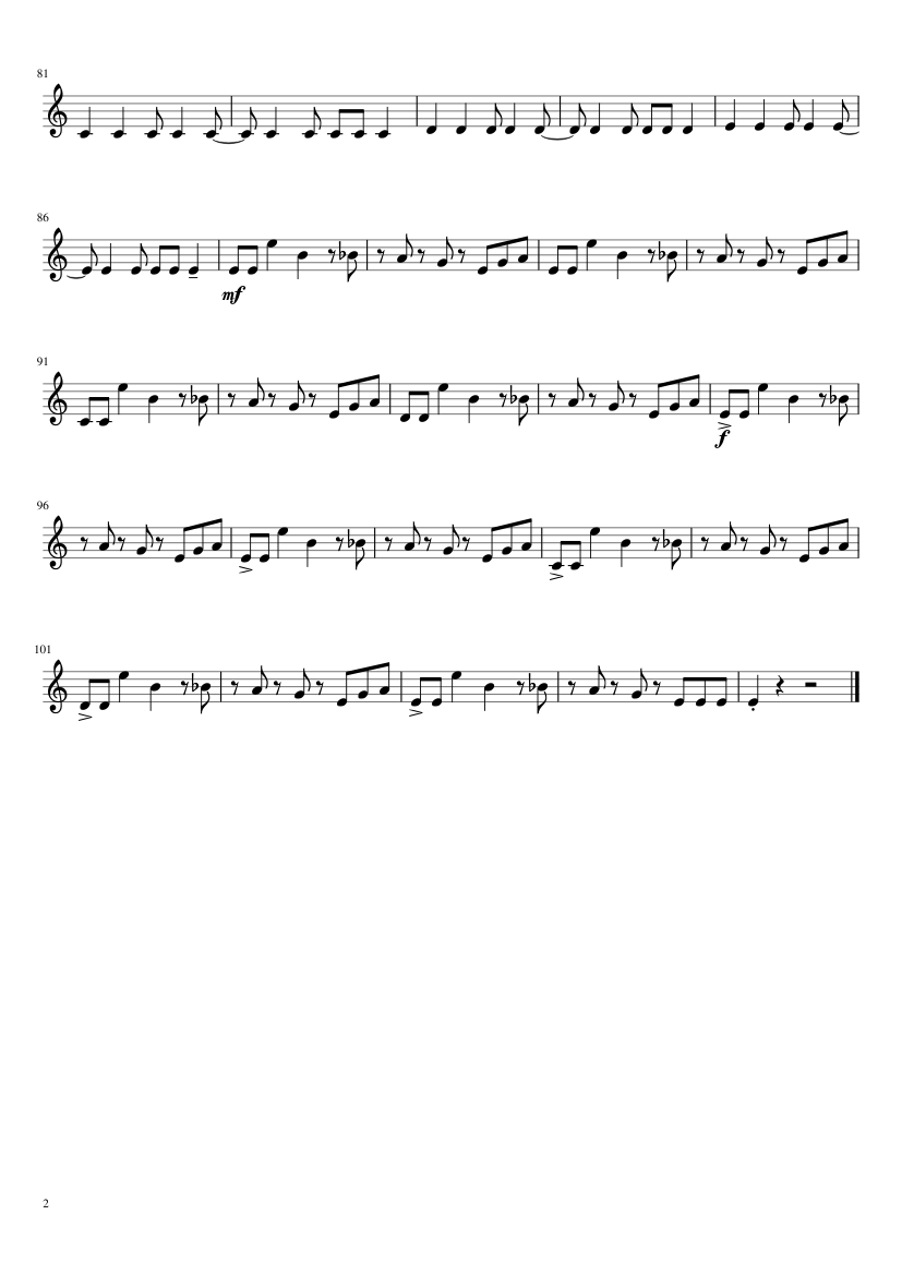 Megalovania (Trumpet) - piano sheet music page 2