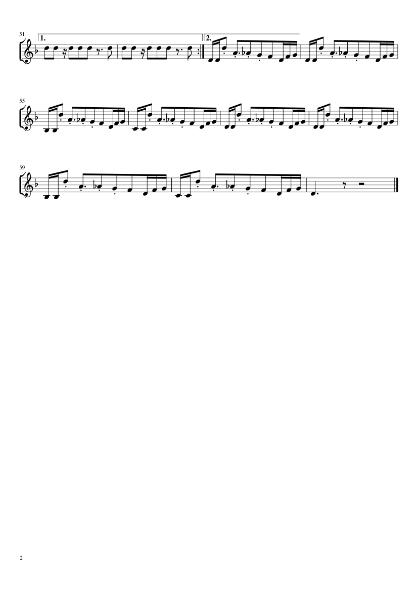 Megalovania- Violin Solo - piano sheet music page 2