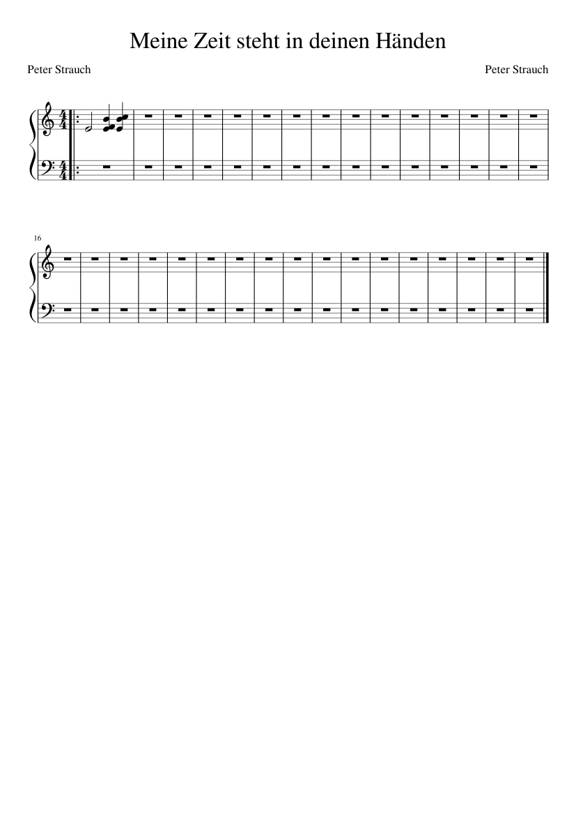Meine Zeit steht in deinen Händen - piano sheet music page 1