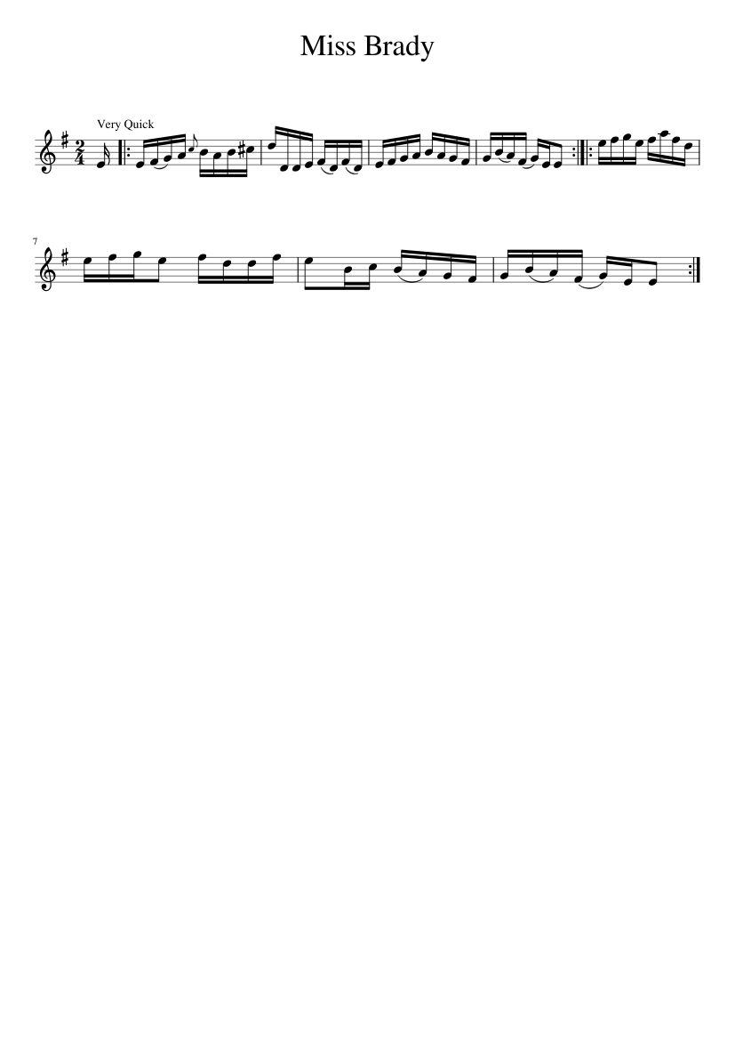 Miss Brady - piano sheet music page 1