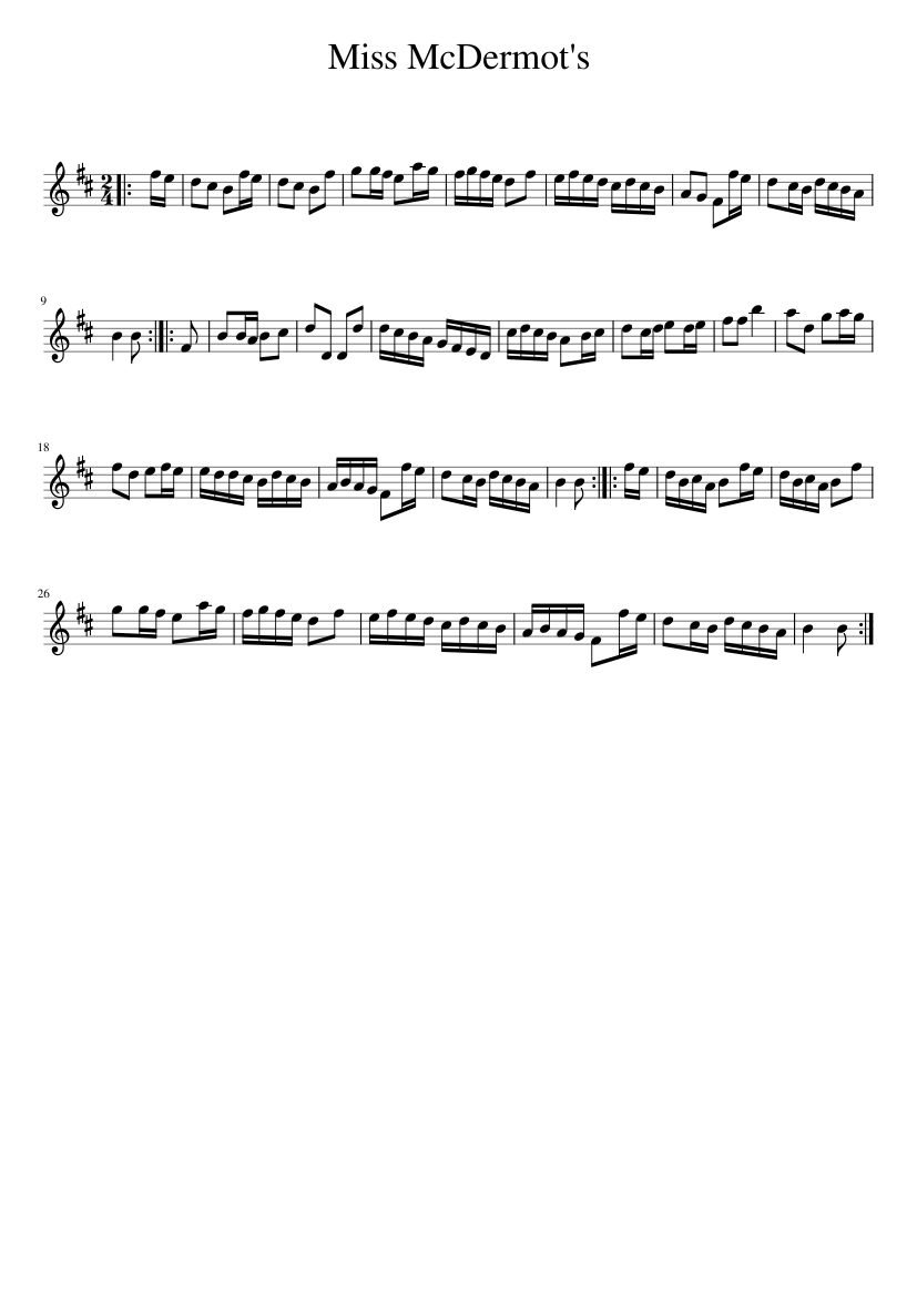 Miss McDermot's - piano sheet music page 1