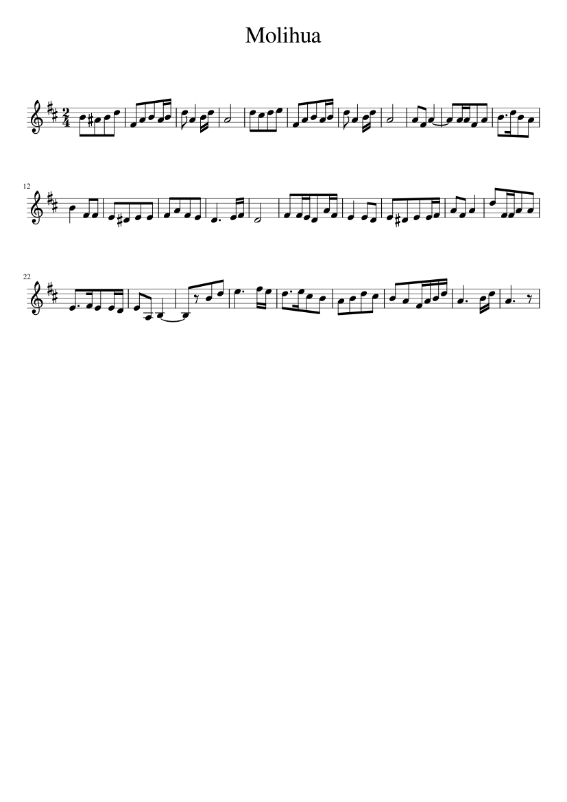 Molihua - piano sheet music page 1