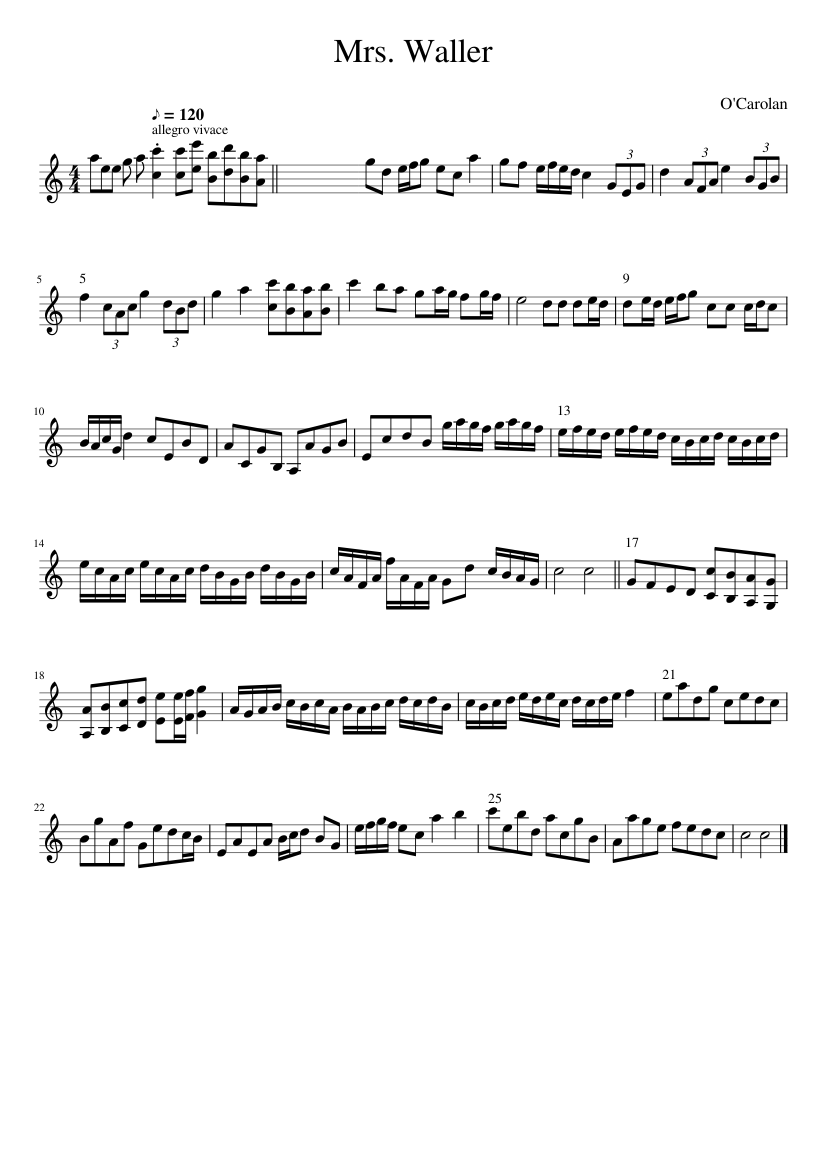 Mrs. Waller - piano sheet music page 1